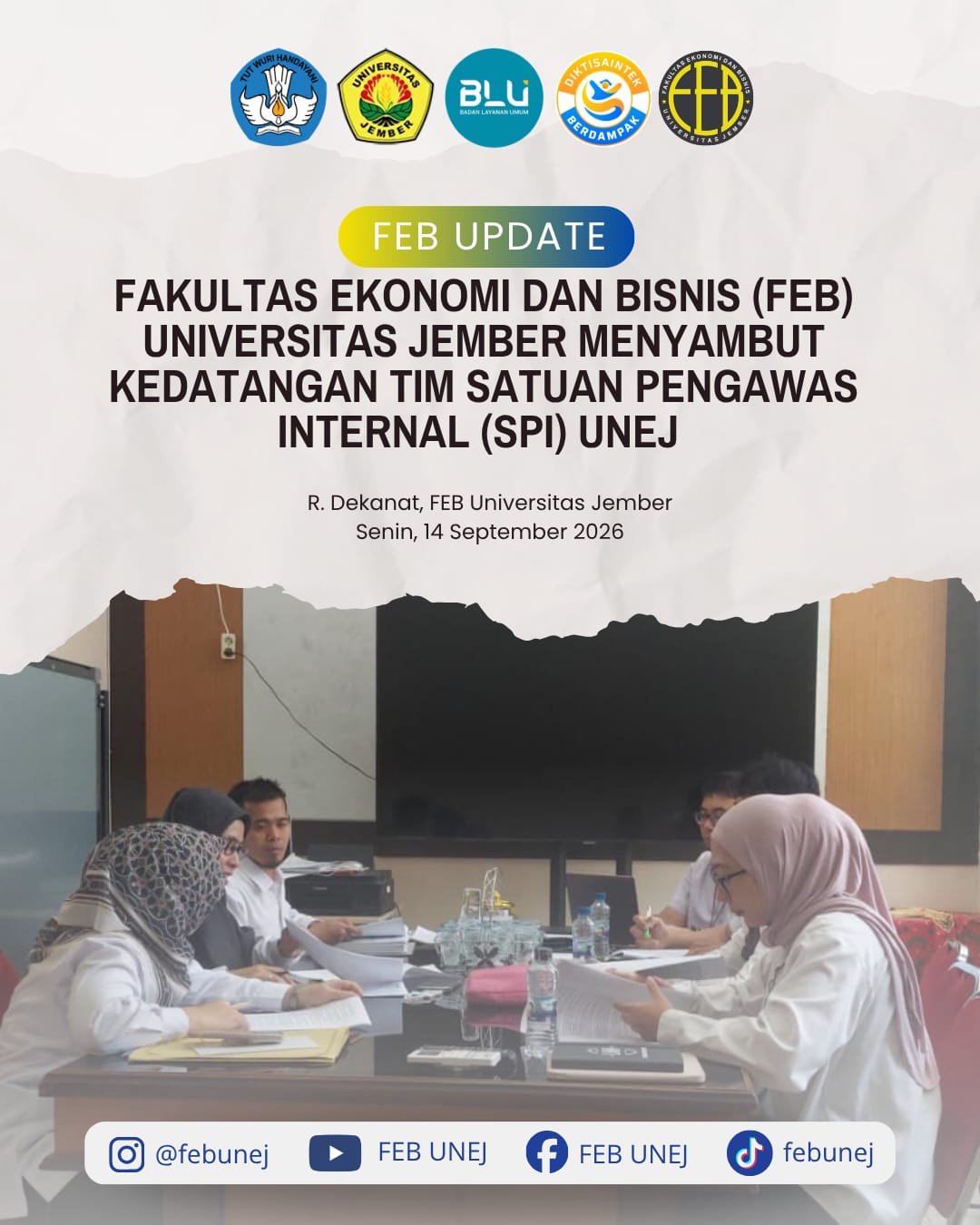 FEB UNEJ Sambut Tim SPI UNEJ dalam Audit Kinerja Tahun 2026