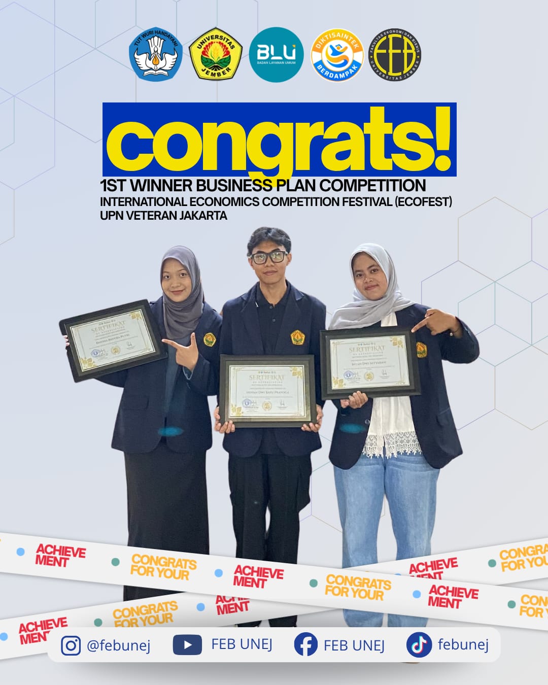 Mahasiswa FEB UNEJ Raih Juara 1 Food & Beverage Business Plan Competition EcoFest Vol. 5 2026