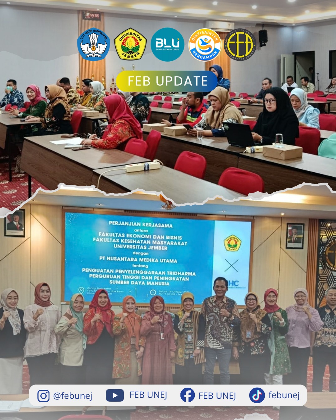 FEB dan FKM UNEJ Jalin Kerja Sama dengan PT Nusantara Medika Utama untuk Perkuat Tri Dharma Perguruan Tinggi